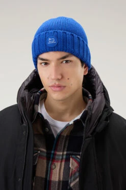 Woolrich Berretto In Pura Lana Vergine Merino Con Logo - Uomo - Blu 9 Woolrich Berretto In Pura Lana Vergine Merino Con Logo - Uomo - Blu -Offerta Economica Vestiario CFWOAC0238MRUF0428 31069 3