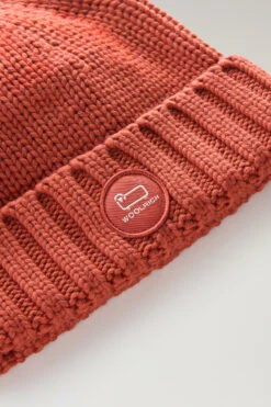 Woolrich Berretto In Pura Lana Vergine Merino Con Logo - Uomo - Rosso -Offerta Economica Vestiario CFWOAC0238MRUF0428 5493 2