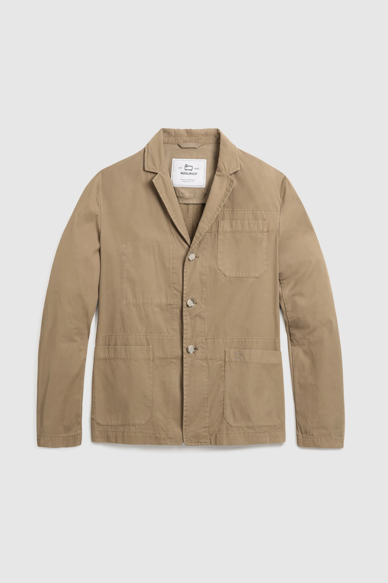 Woolrich Blazer Crew In Cotone Tinto In Capo - Uomo - Beige 6 Woolrich Blazer Crew In Cotone Tinto In Capo - Uomo - Beige - immagine 4