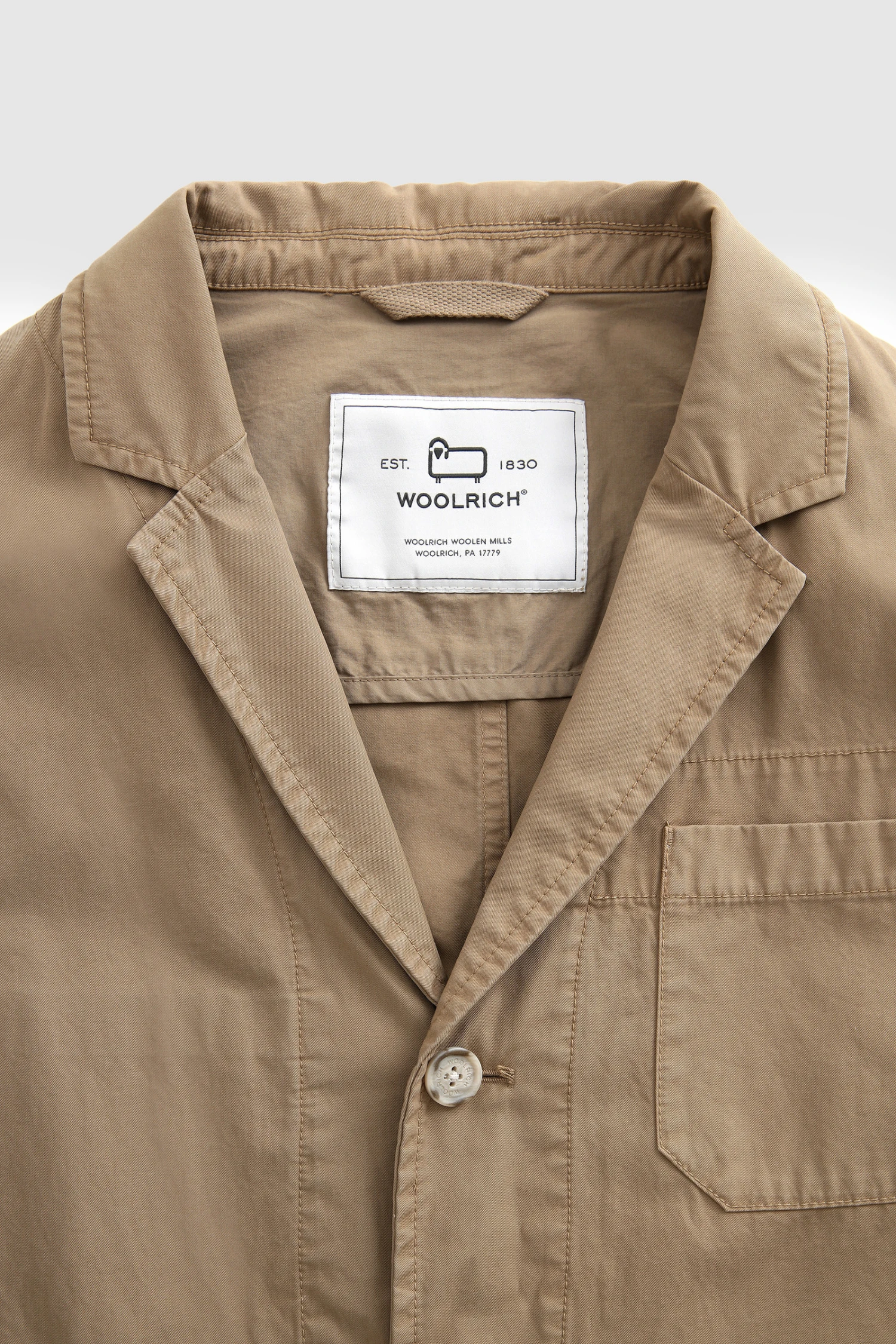 Woolrich Blazer Crew In Cotone Tinto In Capo - Uomo - Beige 7 Woolrich Blazer Crew In Cotone Tinto In Capo - Uomo - Beige - immagine 5