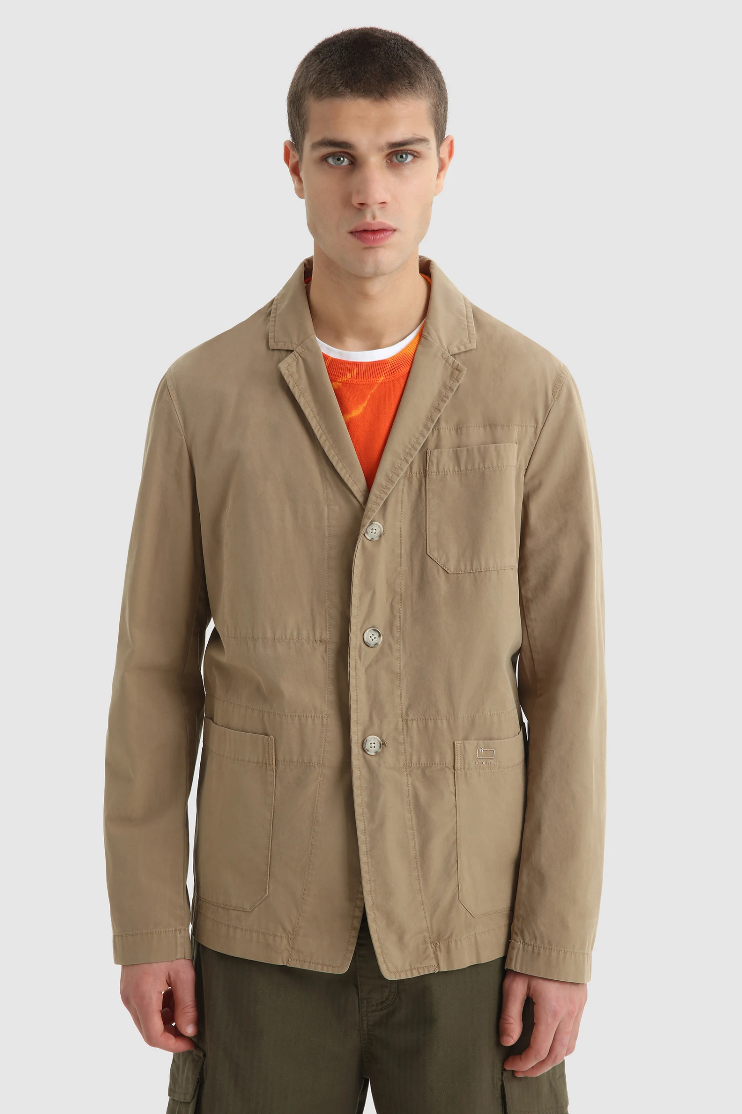Woolrich Blazer Crew In Cotone Tinto In Capo - Uomo - Beige 3 Woolrich Blazer Crew In Cotone Tinto In Capo - Uomo - Beige