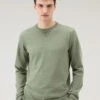 Woolrich Maglia Girocollo In Puro Cotone - Uomo - Verde -Offerta Economica Vestiario CFWOKN0213MRUF0615 614