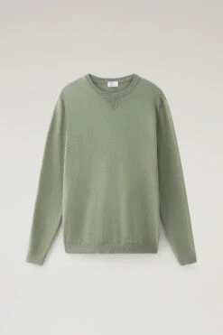 Woolrich Maglia Girocollo In Puro Cotone - Uomo - Verde -Offerta Economica Vestiario CFWOKN0213MRUF0615 614 4