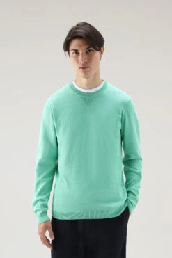 Woolrich Maglia Girocollo In Puro Cotone - Uomo - Verde