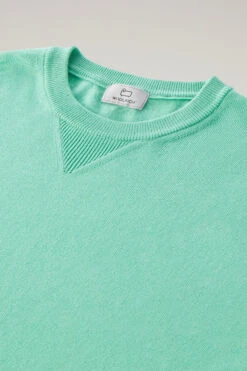 Woolrich Maglia Girocollo In Puro Cotone - Uomo - Verde -Offerta Economica Vestiario CFWOKN0213MRUF0615 6585 5