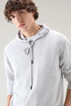Woolrich Maglia Con Cappuccio In Puro Cotone - Uomo - Grigio -Offerta Economica Vestiario CFWOKN0221MRUF0615 117 3