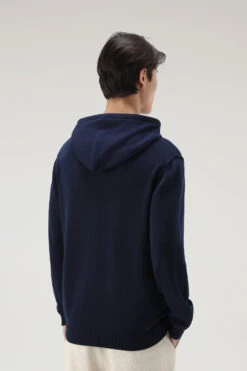 Woolrich Maglia Con Cappuccio In Puro Cotone - Uomo - Blu -Offerta Economica Vestiario CFWOKN0221MRUF0615 300 2