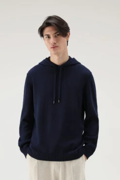 Woolrich Maglia Con Cappuccio In Puro Cotone - Uomo - Blu