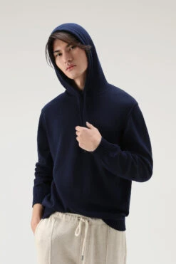 Woolrich Maglia Con Cappuccio In Puro Cotone - Uomo - Blu -Offerta Economica Vestiario CFWOKN0221MRUF0615 300 3