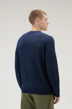 Woolrich Maglia Girocollo In Misto Lana Merino - Uomo - Blu -Offerta Economica Vestiario CFWOKN0230MRUF0706 3989 2