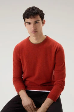 Woolrich Maglia Girocollo In Misto Lana Merino - Uomo - Rosso -Offerta Economica Vestiario CFWOKN0230MRUF0706 5492 3