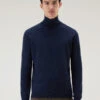 Woolrich Maglione A Collo Alto In Misto Lana Merino - Uomo - Blu