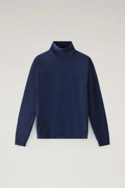 Woolrich Maglione A Collo Alto In Misto Lana Merino - Uomo - Blu -Offerta Economica Vestiario CFWOKN0231MRUF0706 3989 4