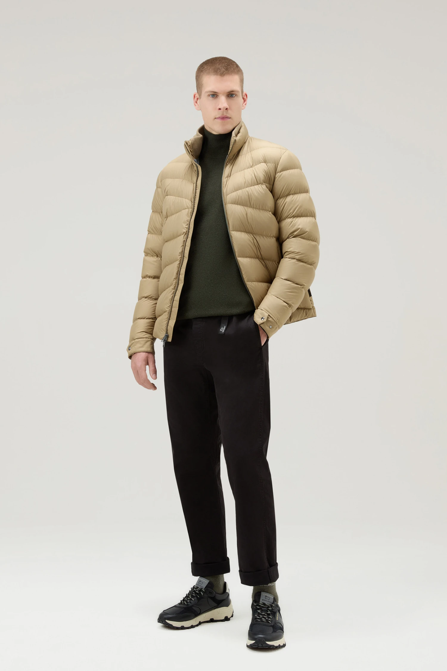 Woolrich Maglione A Collo Alto In Misto Lana Merino - Uomo - Verde 4 Woolrich Maglione A Collo Alto In Misto Lana Merino - Uomo - Verde - immagine 2