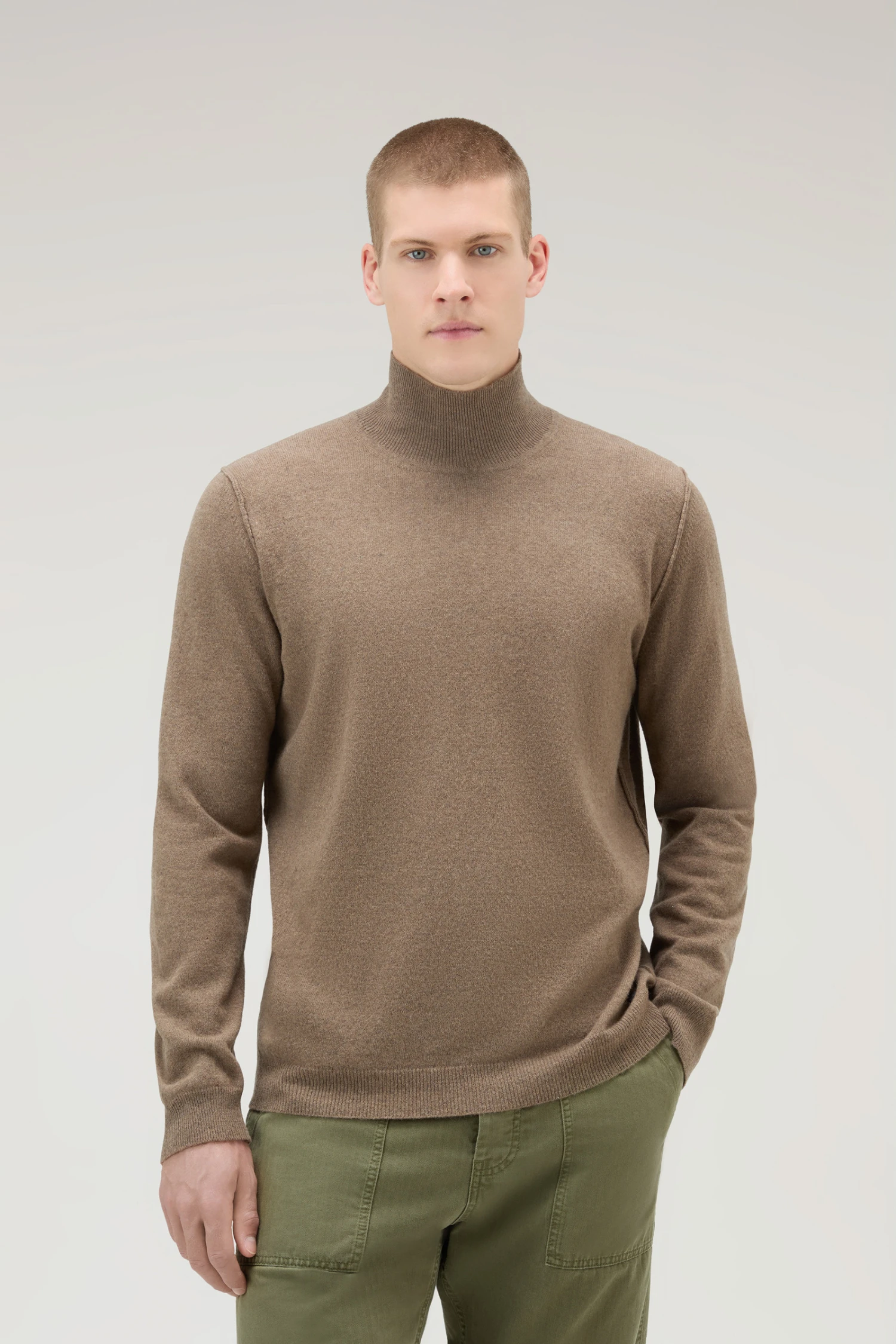 Woolrich Maglione A Collo Alto In Misto Lana Merino - Uomo - Marrone 3 Woolrich Maglione A Collo Alto In Misto Lana Merino - Uomo - Marrone