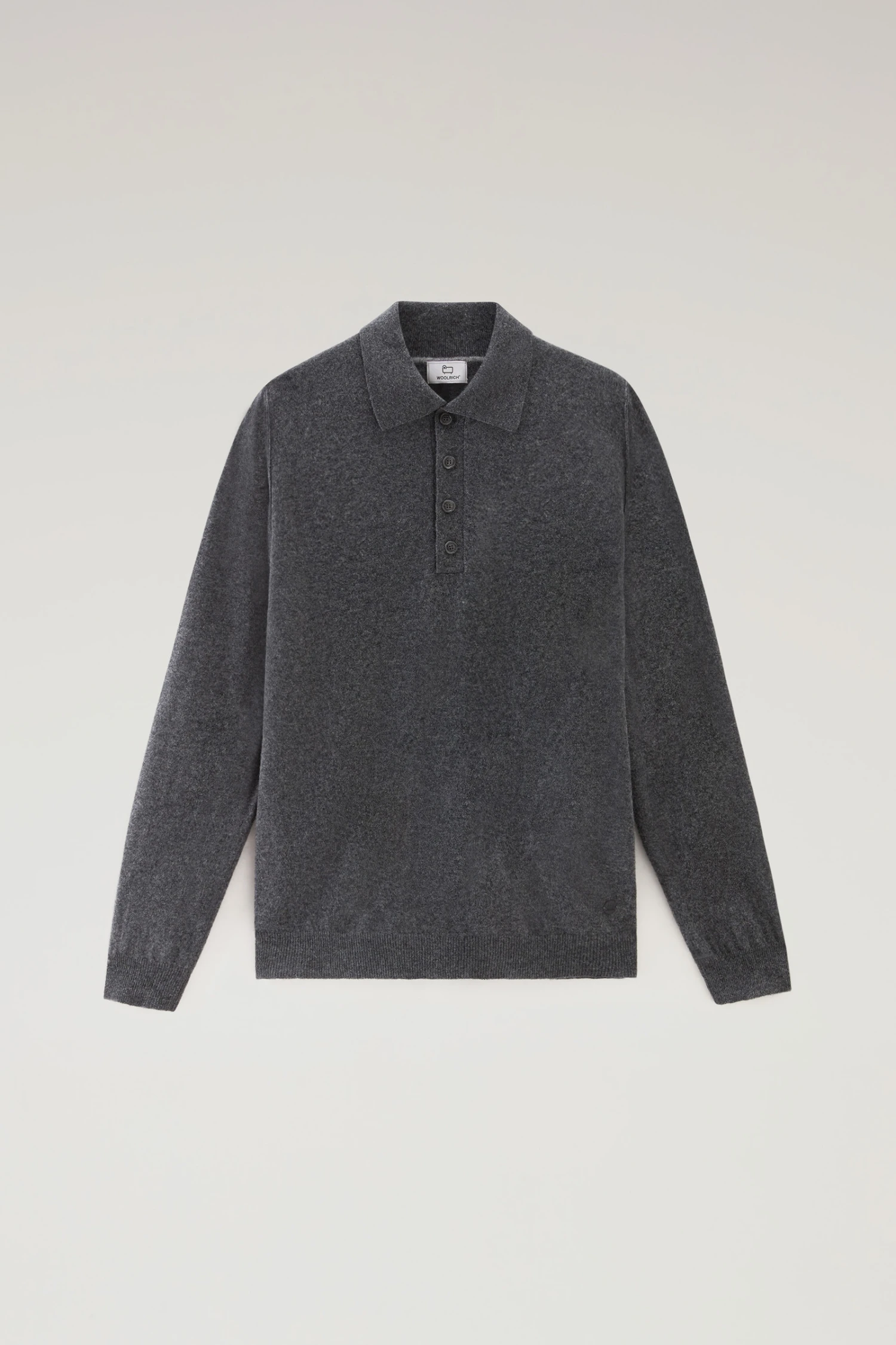 Woolrich Polo A Maniche Lunghe In Misto Lana Merino - Uomo - Grigio 7 Woolrich Polo A Maniche Lunghe In Misto Lana Merino - Uomo - Grigio - immagine 5
