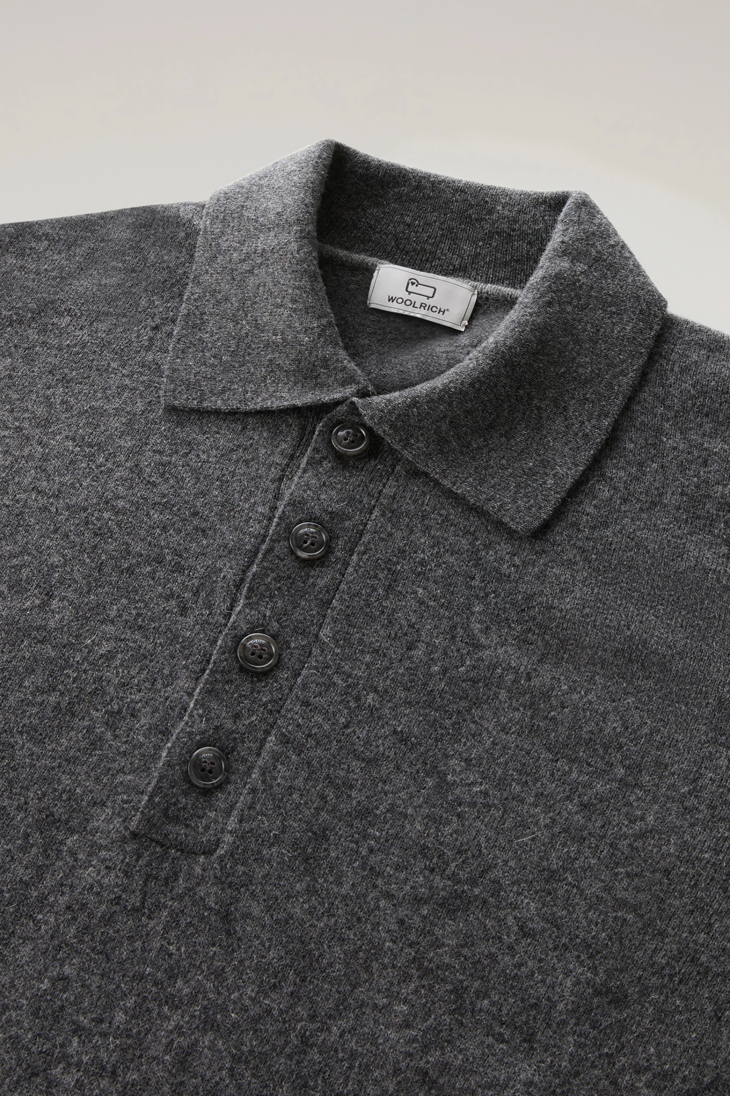 Woolrich Polo A Maniche Lunghe In Misto Lana Merino - Uomo - Grigio 8 Woolrich Polo A Maniche Lunghe In Misto Lana Merino - Uomo - Grigio - immagine 6