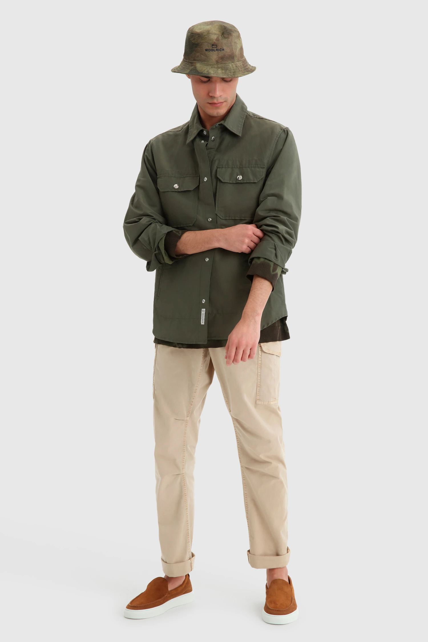 Woolrich Camicia Cruiser In Light Eco Ramar - Uomo - Verde 4 Woolrich Camicia Cruiser In Light Eco Ramar - Uomo - Verde - immagine 2