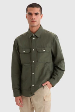Woolrich Camicia Cruiser In Light Eco Ramar - Uomo - Verde