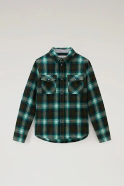 Woolrich Giacca A Camicia Alaskan A Quadri In Misto Lana Italiana Riciclata - Uomo - Verde