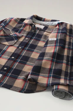 Woolrich Giacca A Camicia Alaskan A Quadri In Misto Lana Italiana Riciclata - Uomo - Beige -Offerta Economica Vestiario CFWOOS0065MRUT3093 8301 10