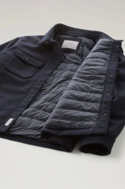 Woolrich Giacca A Camicia Imbottita Alaskan In Misto Lana Italiana Riciclata - Uomo - Blu -Offerta Economica Vestiario CFWOOS0066MRUT3190 3989 8