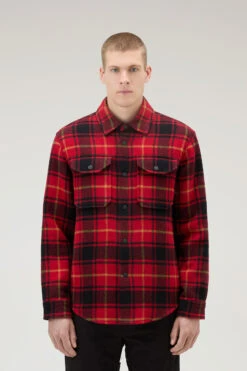 Woolrich Giacca A Camicia Alaskan A Quadri In Misto Lana Doppiata - Uomo - Rosso