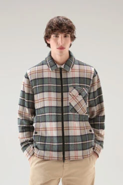 Woolrich Giacca A Camicia Timber A Quadri In Tessuto Manteco Misto Lana E Cotone - Uomo - Lilla
