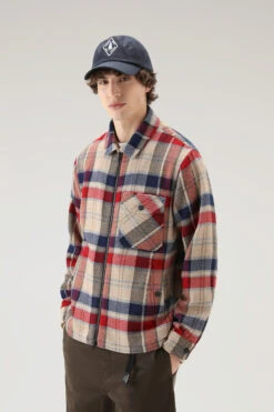 Woolrich Giacca A Camicia Timber A Quadri In Tessuto Manteco Misto Lana E Cotone - Uomo - Rosso