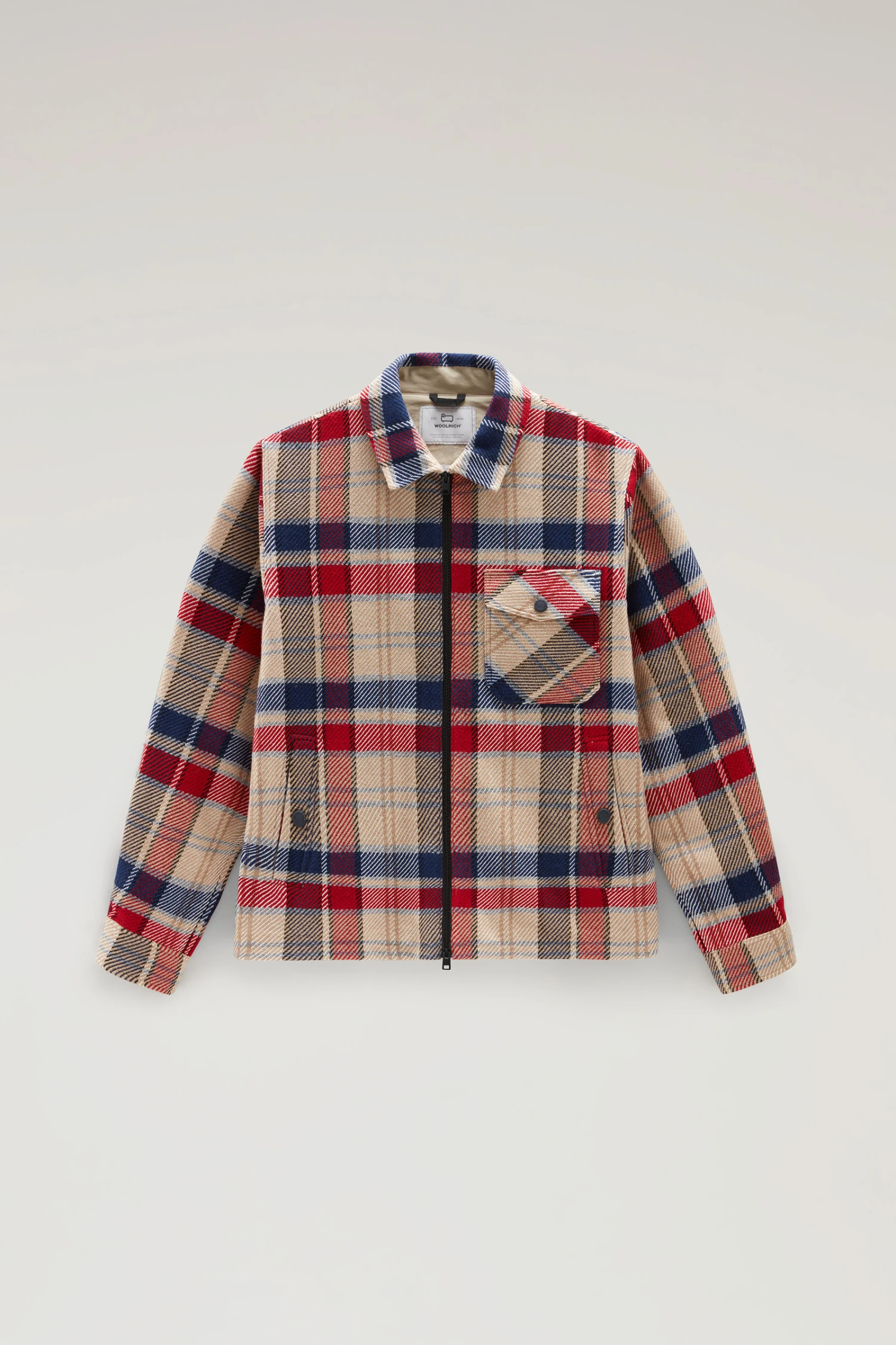 Woolrich Giacca A Camicia Timber A Quadri In Tessuto Manteco Misto Lana E Cotone - Uomo - Rosso 7 Woolrich Giacca A Camicia Timber A Quadri In Tessuto Manteco Misto Lana E Cotone - Uomo - Rosso - immagine 5