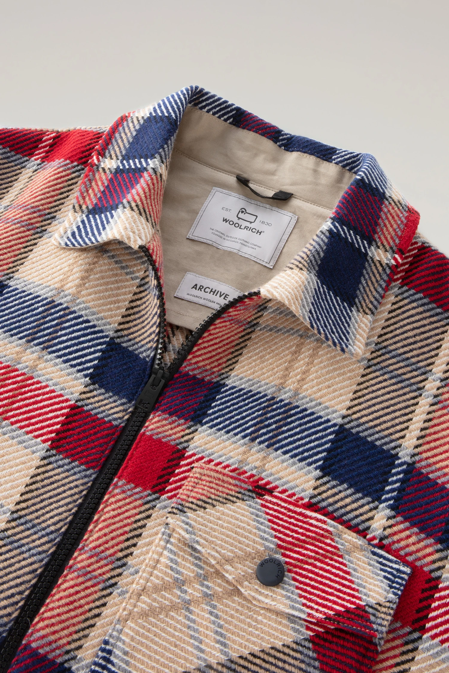 Woolrich Giacca A Camicia Timber A Quadri In Tessuto Manteco Misto Lana E Cotone - Uomo - Rosso 8 Woolrich Giacca A Camicia Timber A Quadri In Tessuto Manteco Misto Lana E Cotone - Uomo - Rosso - immagine 6