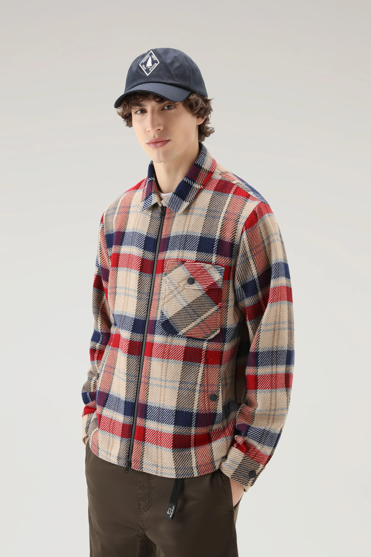 Woolrich Giacca A Camicia Timber A Quadri In Tessuto Manteco Misto Lana E Cotone - Uomo - Rosso 3 Woolrich Giacca A Camicia Timber A Quadri In Tessuto Manteco Misto Lana E Cotone - Uomo - Rosso
