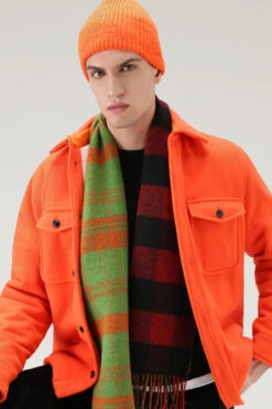 Giacca A Camicia In Misto Lana Vergine Con Fodera In Sherpa Serving The People / Woolrich - Uomo - Rosso -Offerta Economica Vestiario CFWOOS0081MRUT3393 5475 3