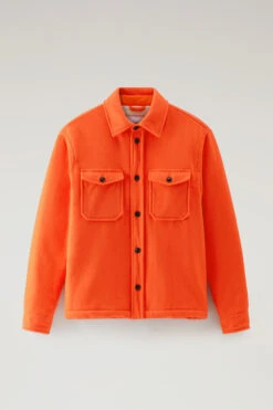 Giacca A Camicia In Misto Lana Vergine Con Fodera In Sherpa Serving The People / Woolrich - Uomo - Rosso -Offerta Economica Vestiario CFWOOS0081MRUT3393 5475 4