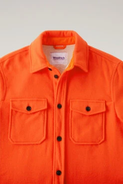 Giacca A Camicia In Misto Lana Vergine Con Fodera In Sherpa Serving The People / Woolrich - Uomo - Rosso -Offerta Economica Vestiario CFWOOS0081MRUT3393 5475 5