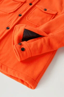 Giacca A Camicia In Misto Lana Vergine Con Fodera In Sherpa Serving The People / Woolrich - Uomo - Rosso -Offerta Economica Vestiario CFWOOS0081MRUT3393 5475 7