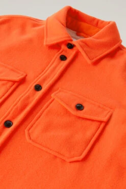 Giacca A Camicia In Misto Lana Vergine Con Fodera In Sherpa Serving The People / Woolrich - Uomo - Rosso -Offerta Economica Vestiario CFWOOS0081MRUT3393 5475 8