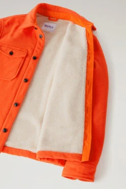Giacca A Camicia In Misto Lana Vergine Con Fodera In Sherpa Serving The People / Woolrich - Uomo - Rosso -Offerta Economica Vestiario CFWOOS0081MRUT3393 5475 9