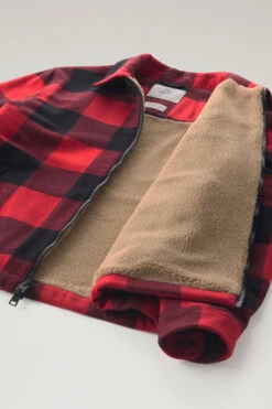 Woolrich Giacca A Camicia In Misto Lana Italiana Riciclata Foderata In Sherpa - Uomo - Rosso -Offerta Economica Vestiario CFWOOS0101MRUT3046 5321 7