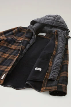 Woolrich Giacca A Camicia Con Pettorina Interna Imbottita Removibile Con Cappuccio - Uomo - Marrone -Offerta Economica Vestiario CFWOOS0104MRUT3121 7299 10