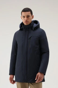 Woolrich Mountain Parka In Tessuto Elasticizzato - Uomo - Blu