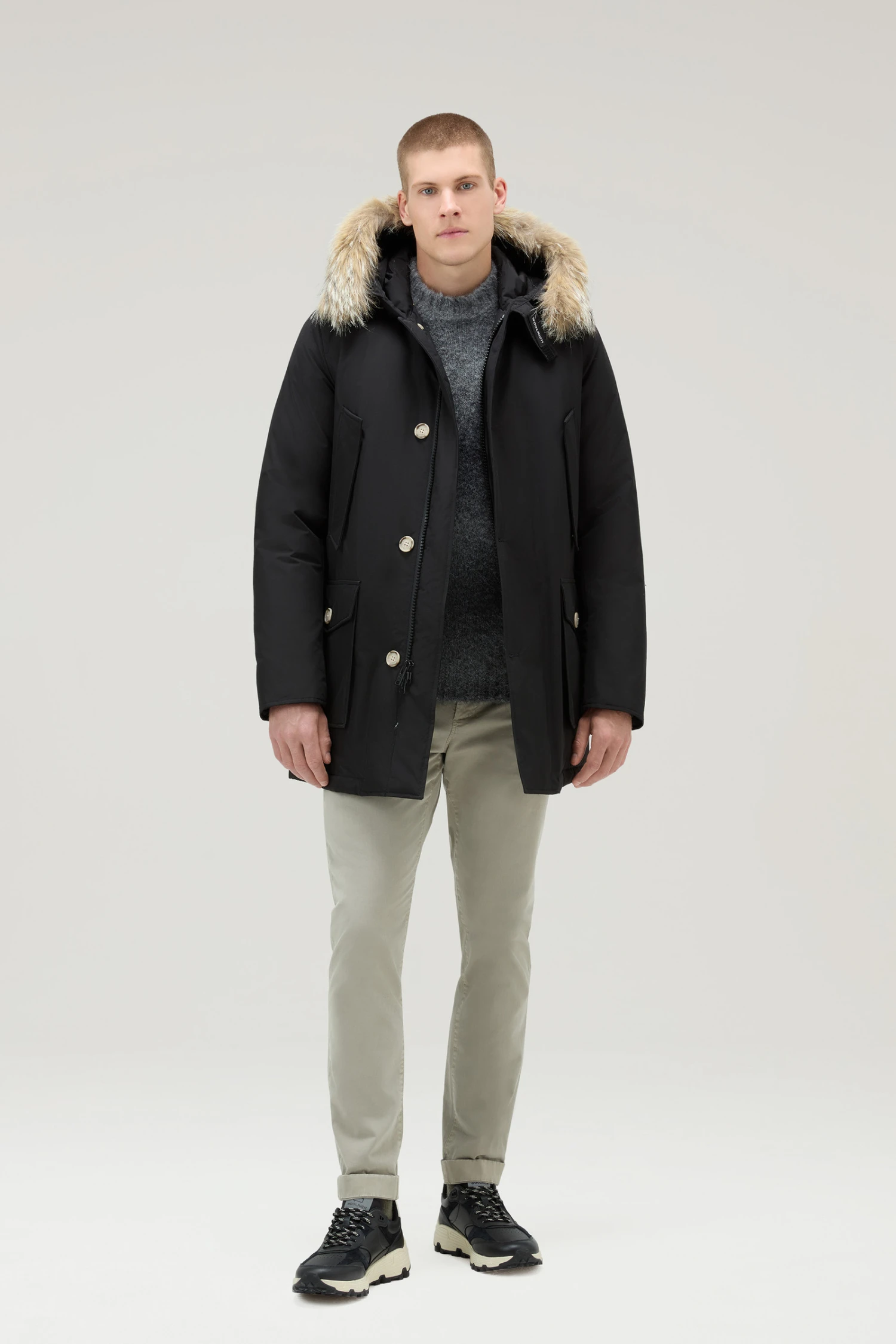 Woolrich Arctic Parka In Ramar Cloth Con Pelliccia Removibile - Uomo - Nero 4 Woolrich Arctic Parka In Ramar Cloth Con Pelliccia Removibile - Uomo - Nero - immagine 2
