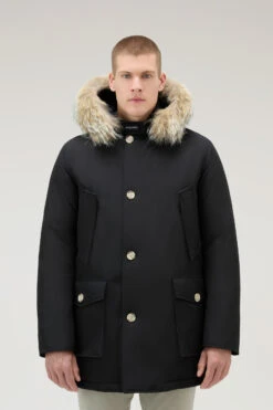 Woolrich Arctic Parka In Ramar Cloth Con Pelliccia Removibile - Uomo - Nero