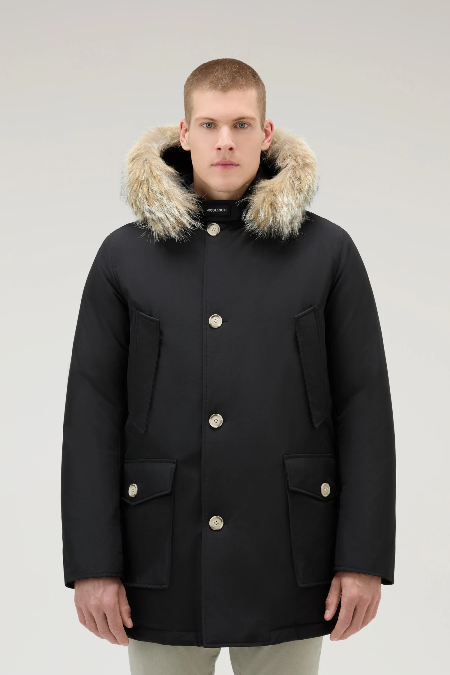 Woolrich Arctic Parka In Ramar Cloth Con Pelliccia Removibile - Uomo - Nero 3 Woolrich Arctic Parka In Ramar Cloth Con Pelliccia Removibile - Uomo - Nero