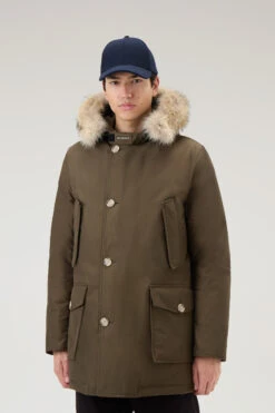 Woolrich Arctic Parka In Ramar Cloth Con Pelliccia Removibile - Uomo - Verde
