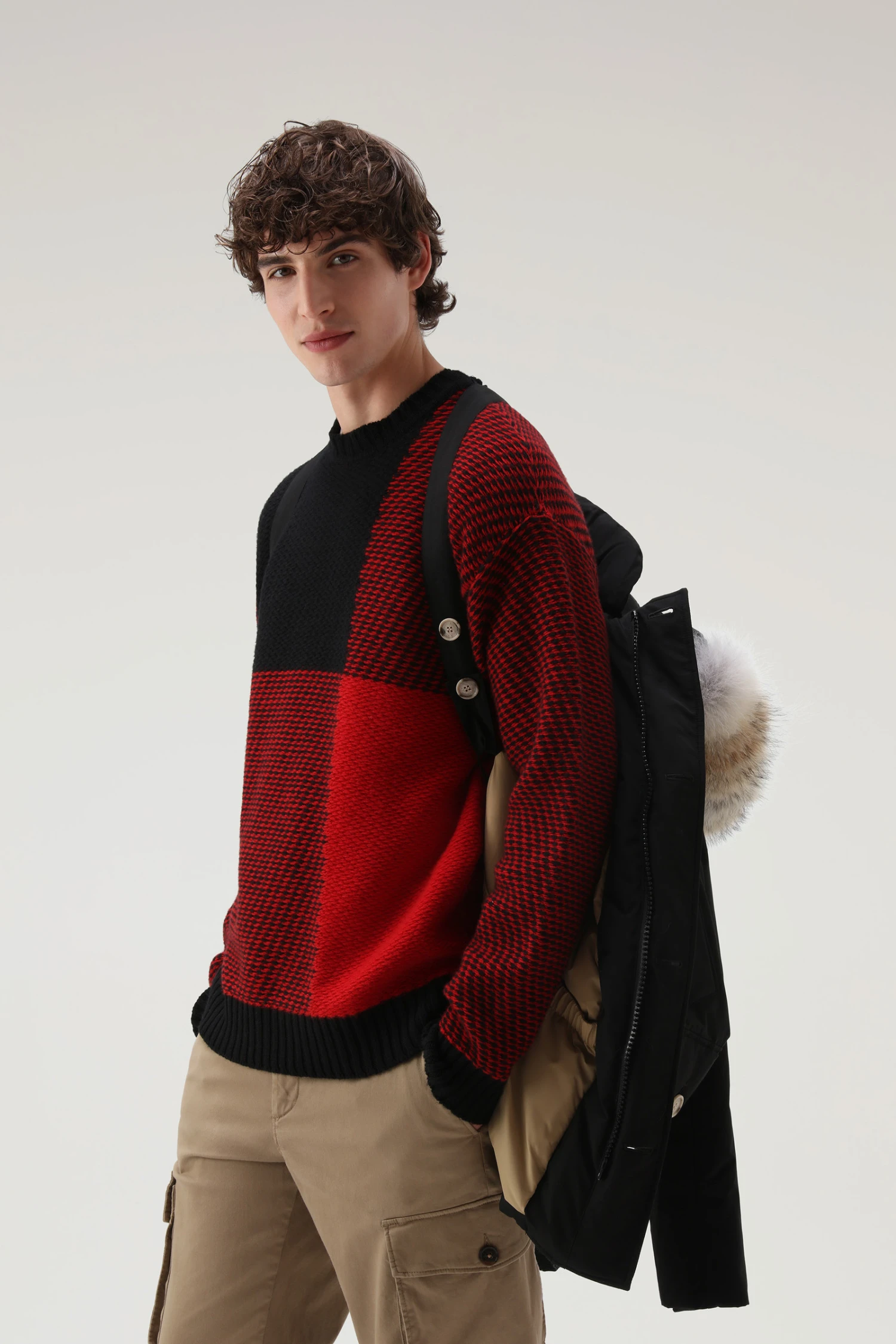 Woolrich Arctic Anorak In Ramar Cloth Con Pelliccia Removibile - Uomo - Nero 7 Woolrich Arctic Anorak In Ramar Cloth Con Pelliccia Removibile - Uomo - Nero - immagine 5