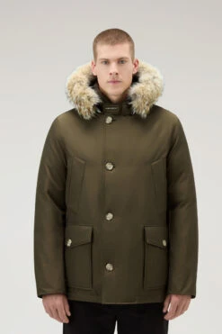 Woolrich Arctic Anorak In Ramar Cloth Con Pelliccia Removibile - Uomo - Verde
