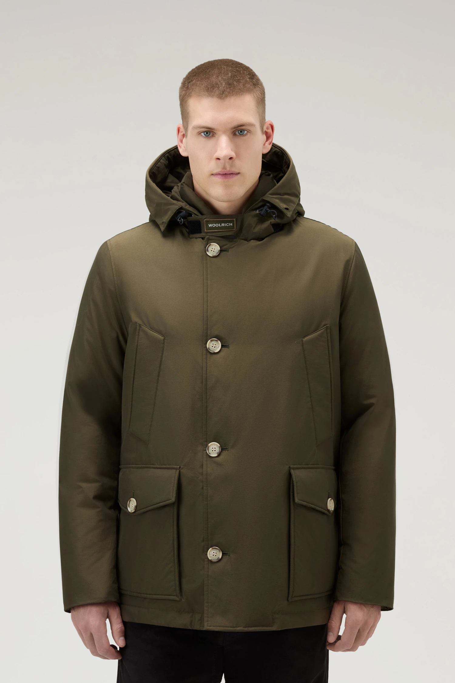 Woolrich Arctic Anorak In Ramar Cloth Con Pelliccia Removibile - Uomo - Verde 6 Woolrich Arctic Anorak In Ramar Cloth Con Pelliccia Removibile - Uomo - Verde - immagine 4
