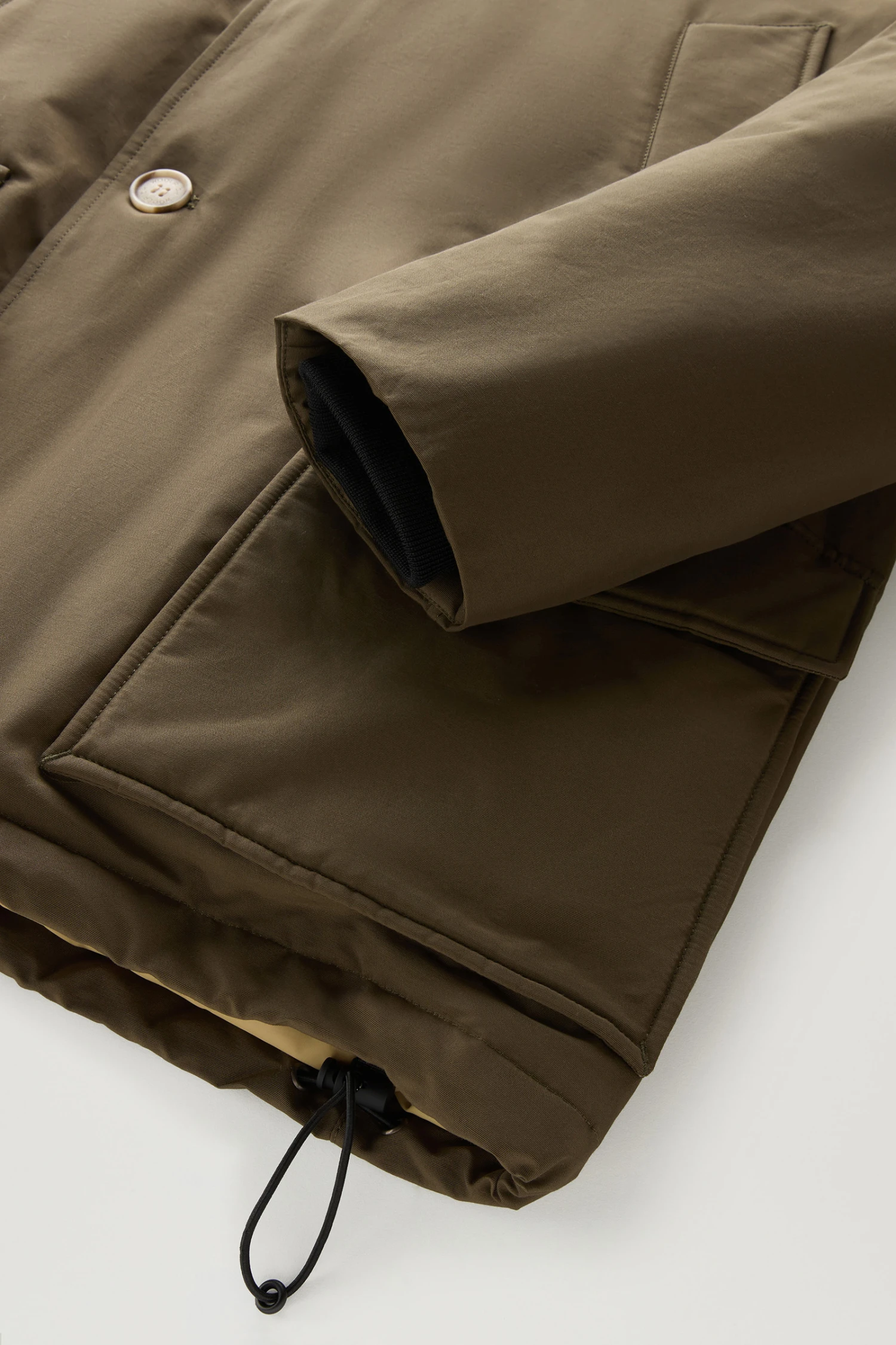 Woolrich Arctic Anorak In Ramar Cloth Con Pelliccia Removibile - Uomo - Verde 11 Woolrich Arctic Anorak In Ramar Cloth Con Pelliccia Removibile - Uomo - Verde - immagine 9