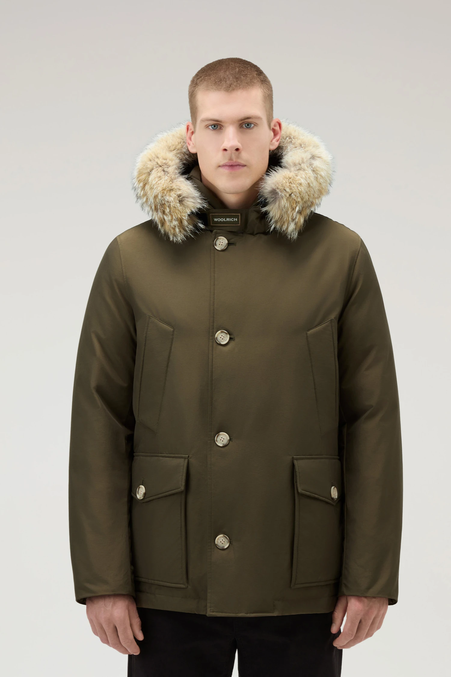 Woolrich Arctic Anorak In Ramar Cloth Con Pelliccia Removibile - Uomo - Verde 3 Woolrich Arctic Anorak In Ramar Cloth Con Pelliccia Removibile - Uomo - Verde